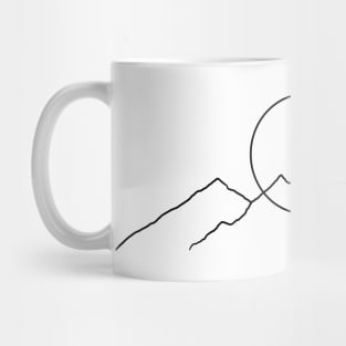Mountains sun lineart Mug